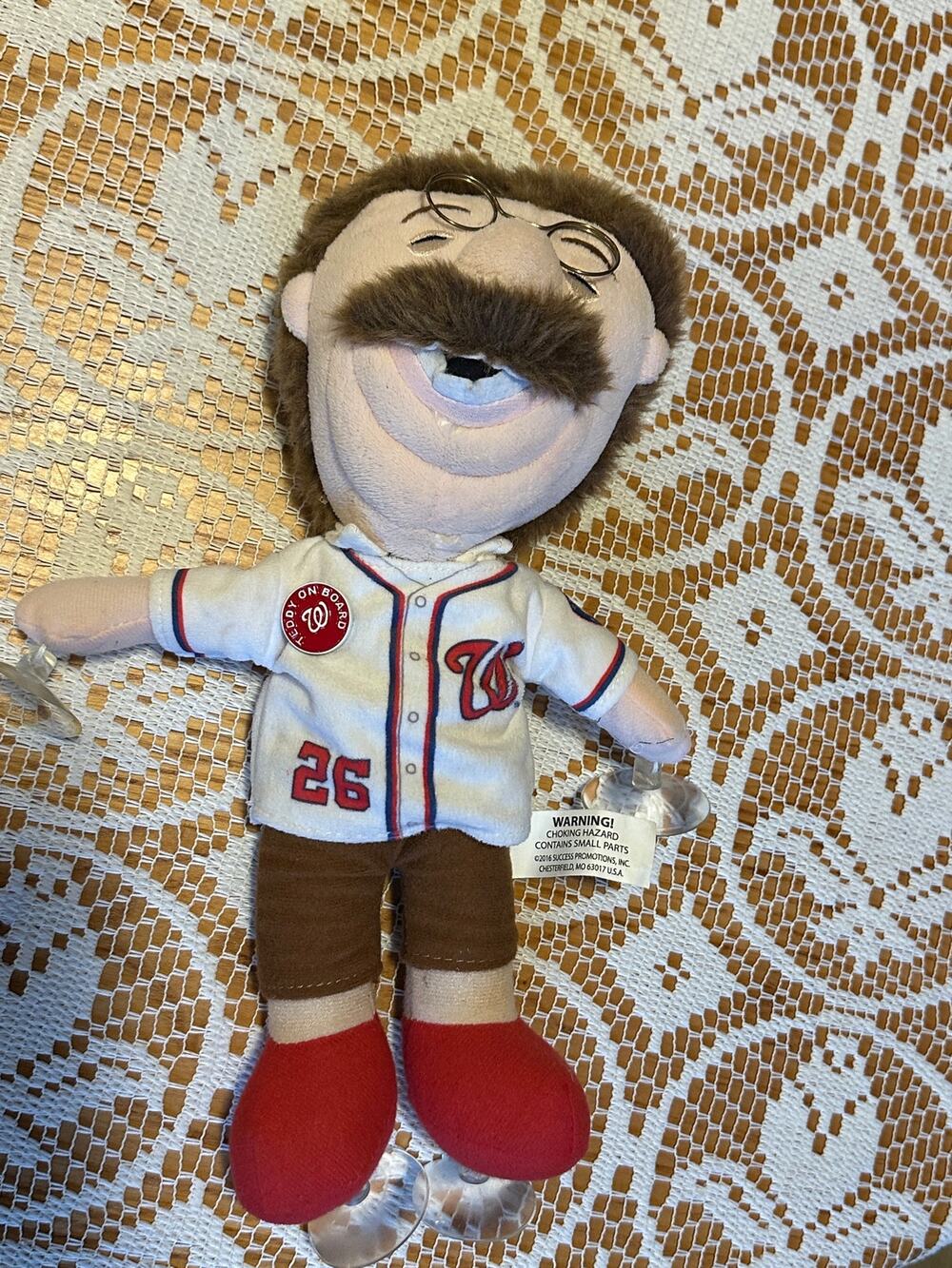 Washington Nationals Teddy Roosevelt Plush Car Window Suction Cup